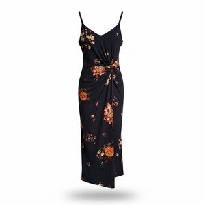 Nine Britton Black Floral Midi Dress